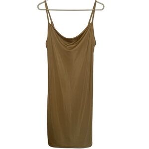 Tan shimmery slip dress